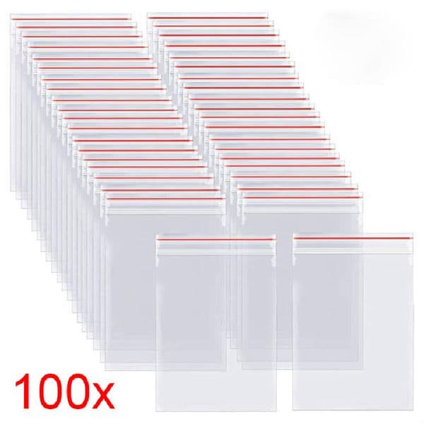 100pcs/pack Resealable Zip Lock Bags Self Seal Clear Plastic Poly Bag Food Storage Package Reclosable Vacuum Fresh Bag