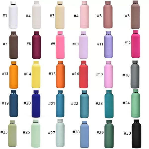 500ml 304 Stainless Steel Frosted Sports Water Bottle Portable Outdoor Sports Cup Insulation Travel Vacuum Flask Bottles