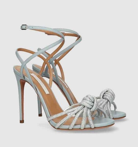 Elegant Summer Celeste Sandals Shoes Women Crystal-embellished Leather Strappy High Heels Lady Gladiator Sandalias Comfort Walking