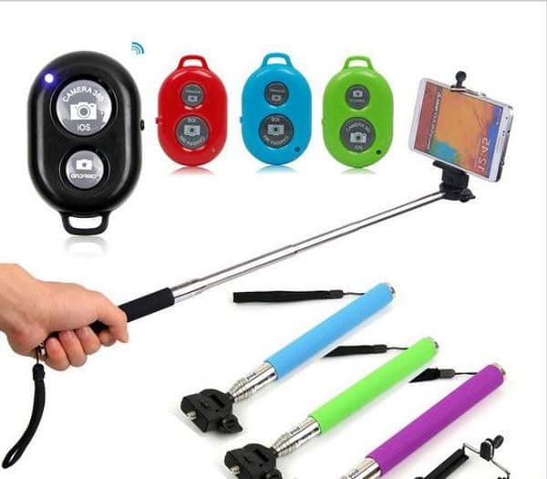 2015 Colorful Smartphone Extendable Handheld Monopod Selfie Stick Camera remote control,Handheld Monopod for Mobile with free shipping
