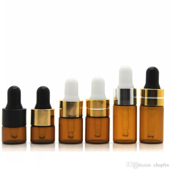 1 2 3 5ml Clear Glass Mini 1ml 15 Pcs Refillable Essential Oil Dropper Bottles Containers Cosmetic Sample Bottles Aromatherapy Liquid Eye
