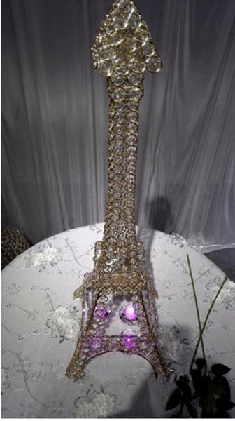 Eiffel Tower silvery/golden wedding candle stand centerpieces for wedding decoration