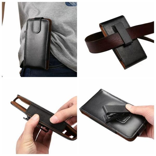Hip Flip Holster Vertica Clip Genuine Universal Buckle Coat Real Leather Case For Iphone 17 Air 16 15 14 Pro Max 13 12 11 Samsung S27 S26 S25 S23 360 Belt Men