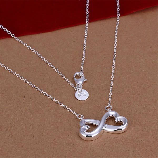 Christmas gift 8 characters necklace sterling silver plate necklace SN148, brand new fashion 925 silver pendant necklace factory direct sale