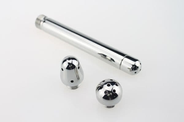 Anal Douches Steel Enema Equipment Fetish Sex Toy Anus Cleaning Devices with 3 Washing Heads BDSM Butt Plugs