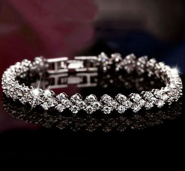 Ice with VVS moissanite Crystal Tennis Bracelets Genuine 925 Sterling Silver Charms Zircon Bling Diamond Roman Link Bracelet Bangle Earrings Necklaces Jewelry