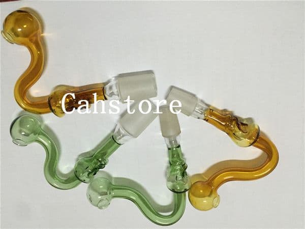 Curved skull Glass bowl Oil burners Skull shape Bucket Nails 14mm 19mm male for glass water bong smoking pipes