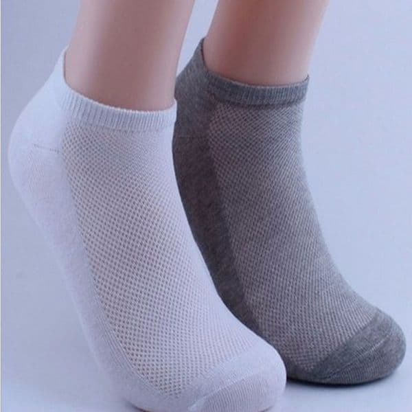 Men's Ankle Socks Soccer Summer Mesh Breathable Thin Boat Socks For Male Solid White Black Gray Colors 3d Men Sport Socks 15 pair