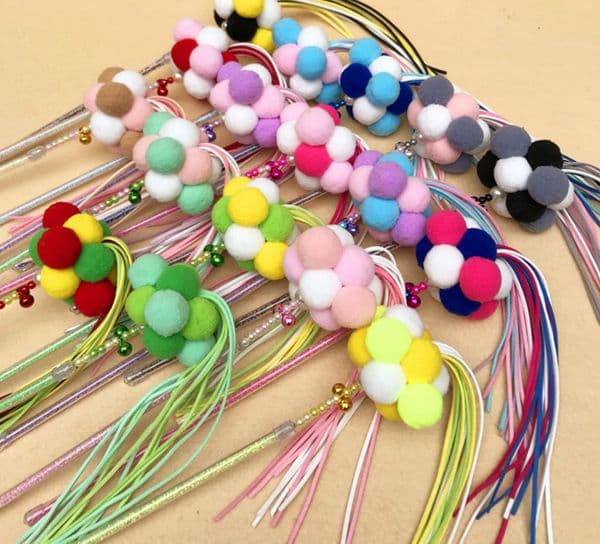 Free shipping new style fishing pole cat feather wand pet toys for kitten cat toys cat sticks