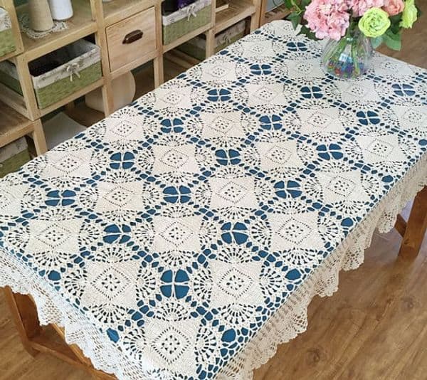 2026 Arrival ~ New Pattern Cover Oblong, Hand Crochet Topper, Rectangular Tablecloth, Handmade Table Linen For Home Decor Free Shipping