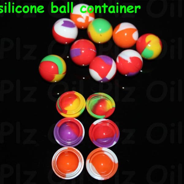 boxes 100Pcs Lot Silicone Ball Container Nonsolid Pure Color Non-stick For Wax Oil Vaporizer Silicon Jars