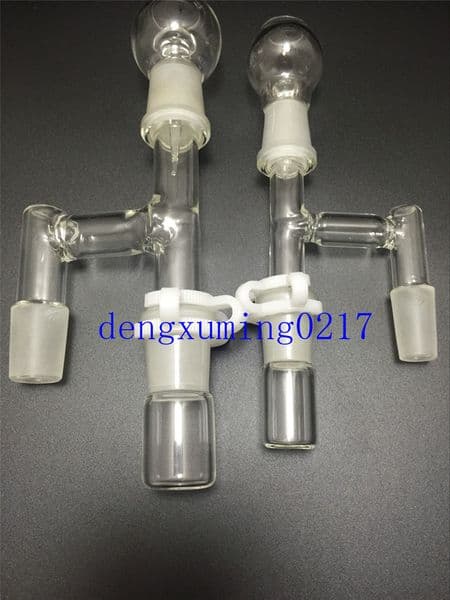 hot 18mm 14mm Oil Reclaimer Glass Adapters for Bongs with glass jar head, and keck clip smoking bowl glass oil adapter