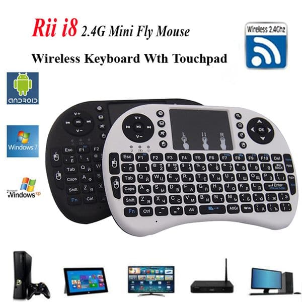 2026 New Rii I8 Wireless English Keyboard With Touchpad 2.4G Multi-Media outdoor Fly Air Mouse Remote Control For Pc/Andriod TV Box/Xbox360 Built-In Lithium-Ion