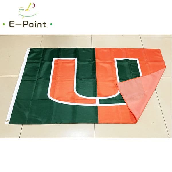 NCAA Miami Hurricanes Team polyester Flag 3ft5ft 150cm90cm Flag Banner decoration flying home u0026 garden outdoor gifts L2605249S7D