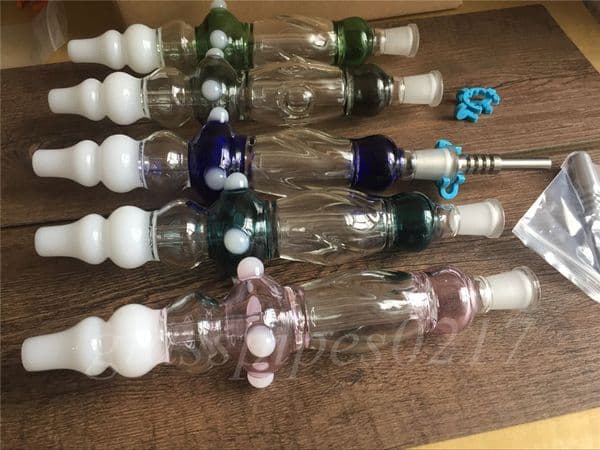 14mm Titanium Nail plastic clips Inverted Nail Grade 2 Straw Concentrate Straw Glass water Pipe