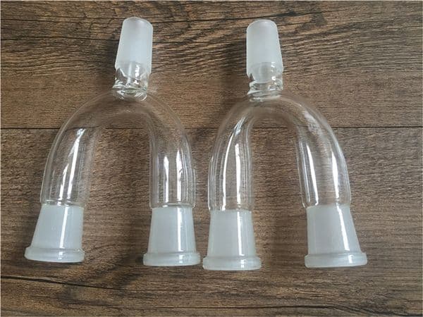 fashion Glass adapter 14mm 18mm female male Glass adapter double bowl adapter two size for glass for hookah water pipes