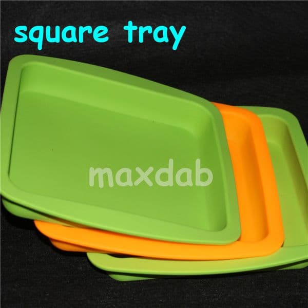 box factory price Deep Dish square Pan 8" friendly Non Stick Silicon Container Concentrate Oil BHO silicone tray glass bong