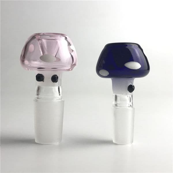 14mm 18mm Male Glass Bowl with Blue Pink Colorful Mushroom Style Colored Glass Bong Bowls Thick Pyrex Smoking Water Pipes for Bongs