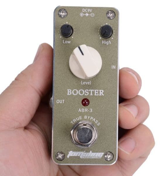 Free shipping Aroma ABR-3 Mini Booster Electric Guitar Effect Pedal with Fastener Tape Aluminum Alloy Housing True Bypass