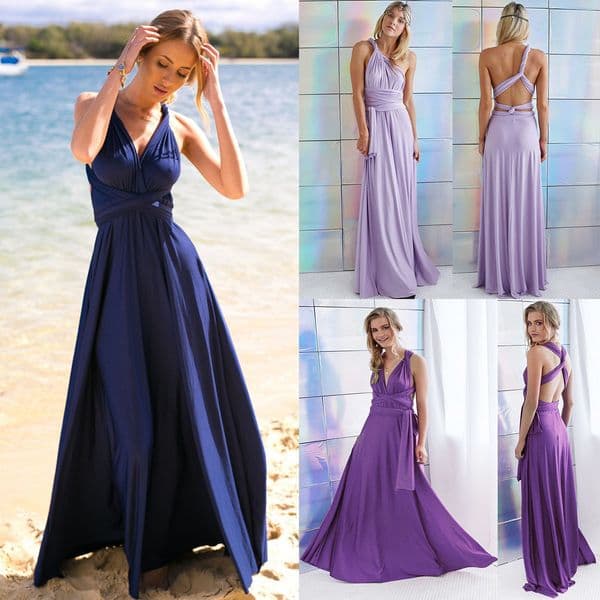 Women's Elegant Women Evening Dress Convertible Multi Way Wrap Bridesmaid Formal Long Dresses Dance Gown Formal Long Dresses HJ075