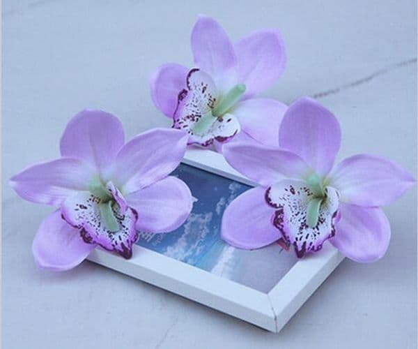 Simulation Orchid Cymbidium Flower Heads DIY Jewelry Accessories Wedding New Year Home Hair Decorative Flowers G2