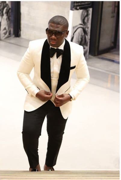 Fashionable One Button Ivory Groom Tuxedos Shawl Lapel Groomsmen Best Man Mens Wedding Prom Suits (Jacket+Pants+Vest+Tie) NO:3399