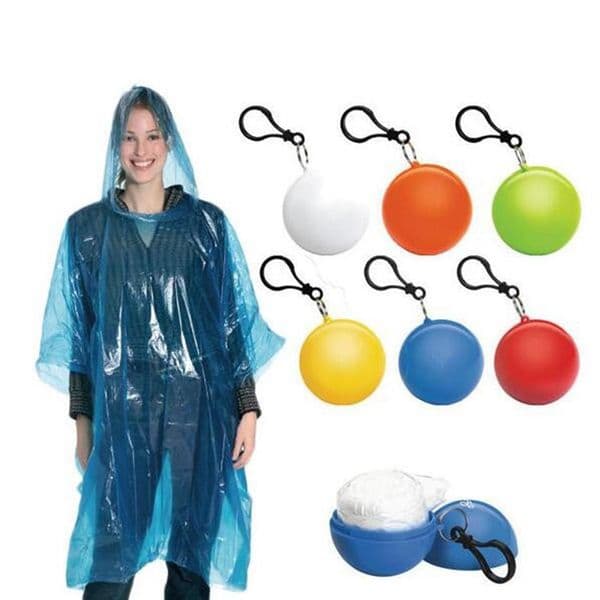 Spherical Raincoat Plastic Ball Key Chain Disposable Portable Raincoats Poncho Rain Covers Travel Tour Trip Rain