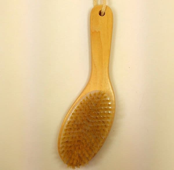 Natural Bristle Dry Skin Exfoliation Brush Full Body Detox Fight Cellulite Tool B2