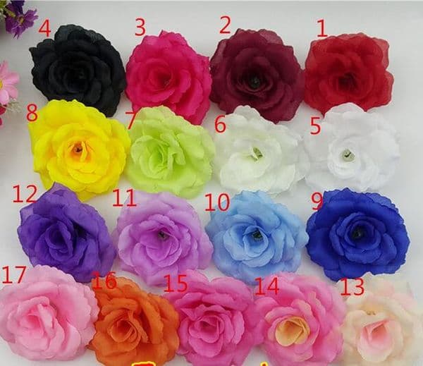 Free Shipping High Quality 8cm Artificial Silk Rose Flower Head for Wedding Home Decoration Wholesaler