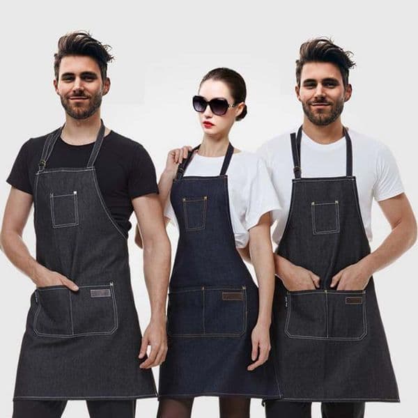 2017 new Leather Strap Custom Denim for Barbershop Hairdresser Kitchen Men Personalized barbershop coffee Apron