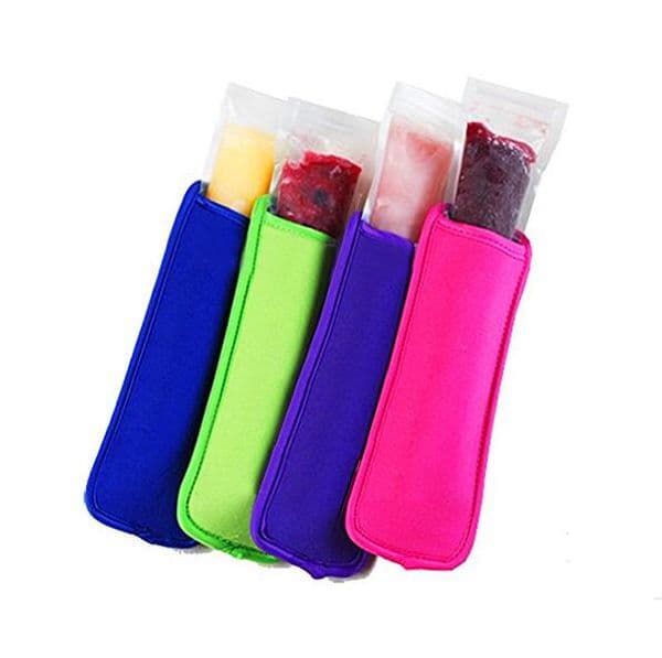 Popsicle Ice Sleeves Freezer Pop Holders 8x16cm for Kids Summer Kitchen Cookies 21 color Have Stock