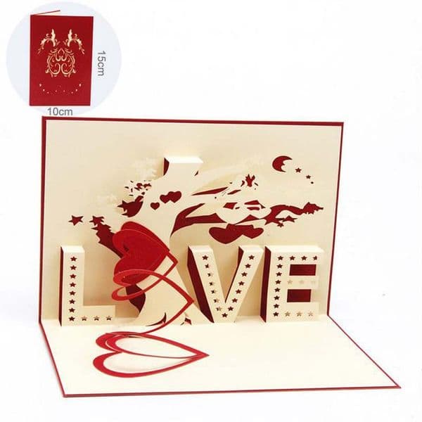 2017 new 10pcs/lot 3D Pop Card Gift/Greeting Cards Valentine Lovers Cutout Handmade Postcard Set