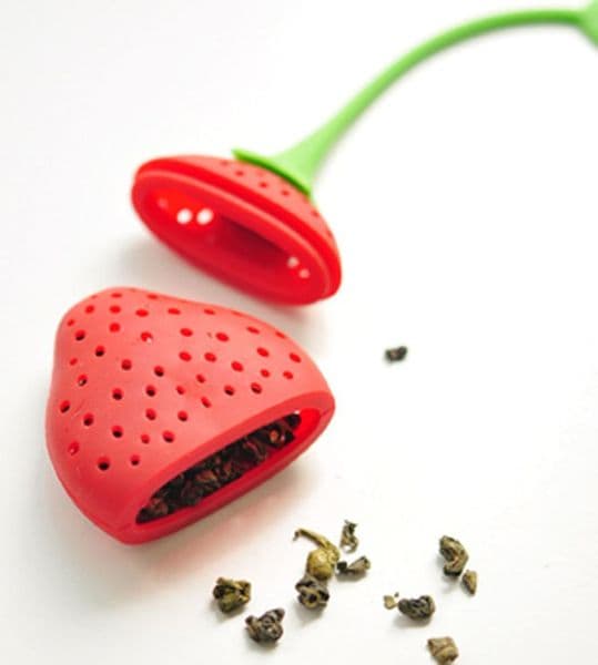 Silicone Strawberry Tea Infuser Loose Leaf Tea Strainer Spice Infuser Teaspoon Colander Filter Tools For Tea & Coffee Drinkware