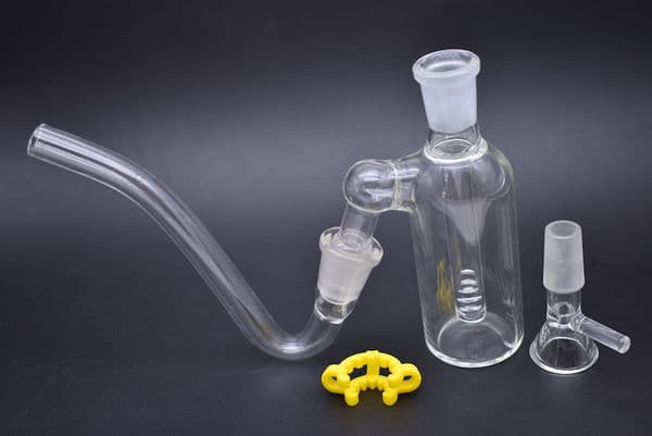 Hot inline perc glass ash catcher bong with J-Hooks adapter J hooks glass pipes and bowl Hookah Kits for smoking 14mm ashcatcher 45 degrees