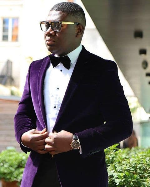 New Fashion Purple Velvet Groom Tuxedos Excellent Groomsmen Blazer Men Formal Suit Party Prom Suit Customize(Jacket+Pants+Bows Tie) NO:194