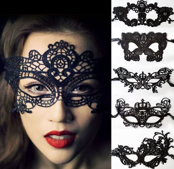Black Sexy Lady Halloween Lace Mask Cutout Eye Mask for Masquerade Party Fancy Mask Costume for Halloween Party 1000pcs SN080