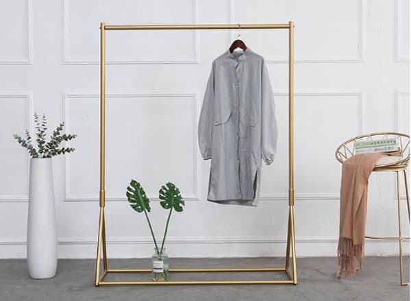 Golden clothing rack Iron floor hanger Bedroom Furniture childrens cloth shop display racks womens bag show shelf
