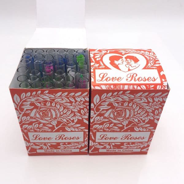 Love Rose Glass Pipe Thick Glass Tube With Plastic Flower Loverose Glass Oil Burner Pipe Mini Smoking Hand Pipes