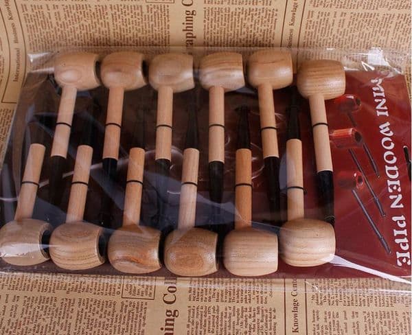 The new wood round bottom filter vigorously seaman Mini pipe straight men hammer type smoking set factory direct