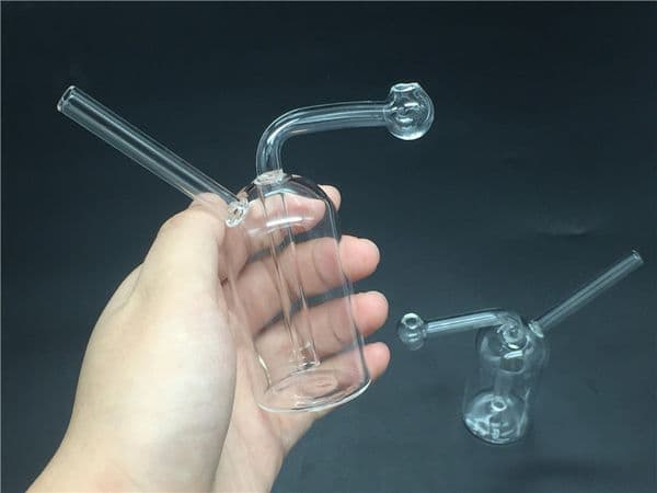 high quality Travel Bubbler Hand Size Mini Oil Burner Cheap Glass Water Pipe mini Beaker Bong ash catcher bong