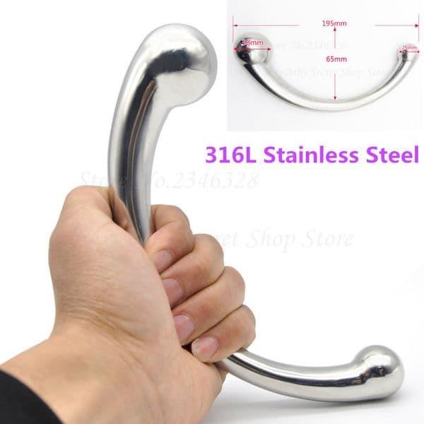 316L Stainless Steel G-Spot Wand Massage Stick Pure Metal Penis P-Spot Stimulation Anal Plug Dildo Sex Product For Women Men Gay D18111502