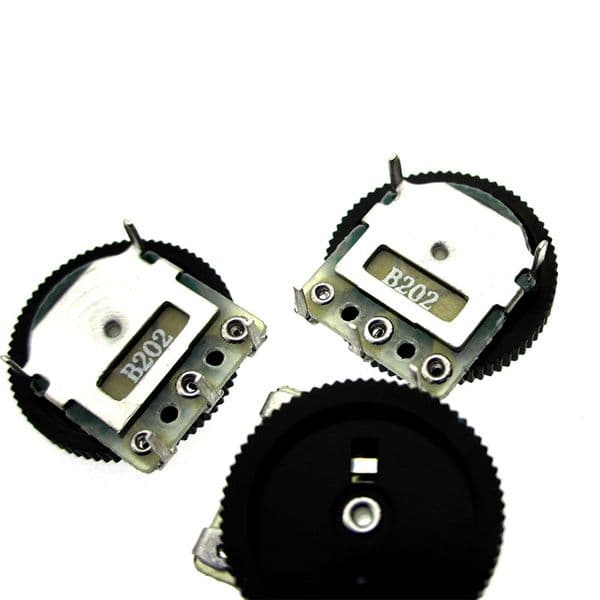 Gear Dial Potentiometer B202 B2K Single 3pin 14*2mm