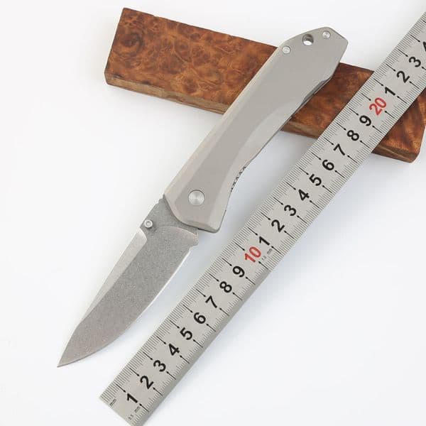 8.3 Inch Ball Bearing folding knife Pocket Folding Blade Knife S35VN Stone Wash Drop Point Blades TC4 Titanium Alloy Handle EDC Pocket Knives