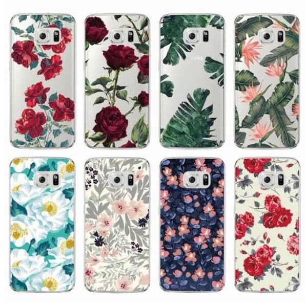 Fashion Vintage Floral Rose Flower Soft Clear TPU Phone Case Cover Coque Fundas For Samsung Galaxy J5 A5 S6 S7 Edge S8