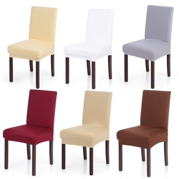 Spandex Stretch Covers Elastic Soft Milk Silk Washable Chair Seat Cover For Dining Room Wedding Banquet Party Hotel