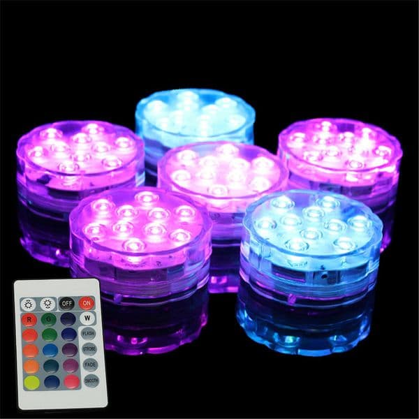 LED Submersible Candle floral tea Light flashing Waterproof wedding party vase lamps decoration lamp hookah shisha accessories W29