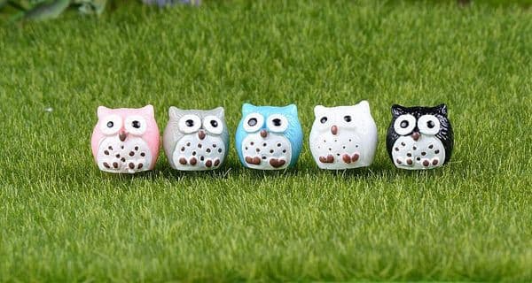 2026 Fairy Garden Miniature Cute Owl 5 Colors Optional Artificial Mini Bird Decors Resin Crafts Bonsai Decoration Za5828 Free Shipping Shipping