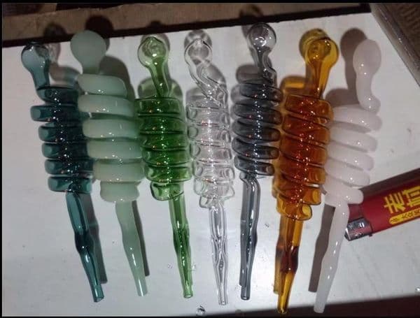 Smoking pipes hookah Oil Burner Pipe Smokings Glass Bowl Colorful Multi Spiral Smoke Pot