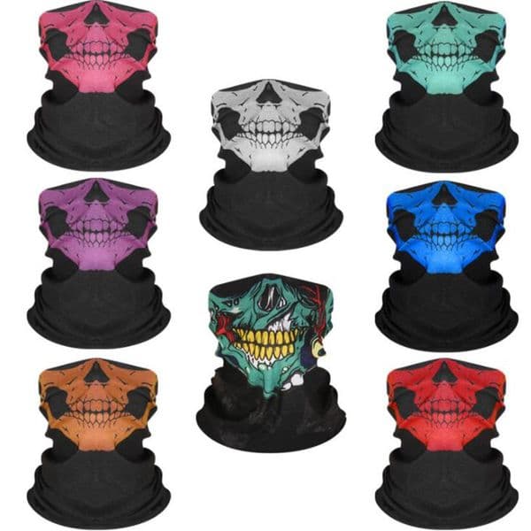 Cool Skull Design party masks scarf Adults Multi color Sport Motorcycle Biker Scarf Half Face Mask Sport Headband masks fast