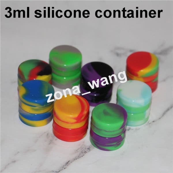100% Food Grade 3ML 5mL 7mL jars Dabber Silicone Oil Containers Round Concentrate Jar Wax Container For Pass FDA&LFGB Test
